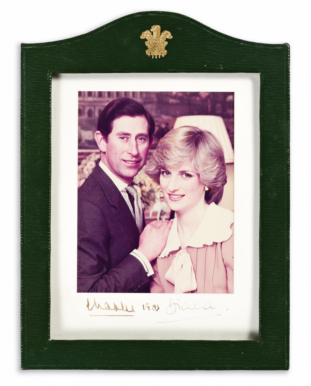(ROYALTY.) DIANA AND CHARLES; PRINCESS AND PRINCE OF WALES. Color Photograph Signed, by both (Diana and Charles),